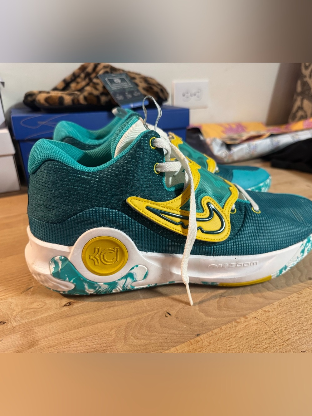 Nike KD 4 Scoring Title Retro 2025 Teal Yellow Men’s Size 14 DD9538-300